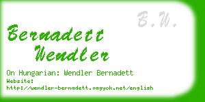 bernadett wendler business card